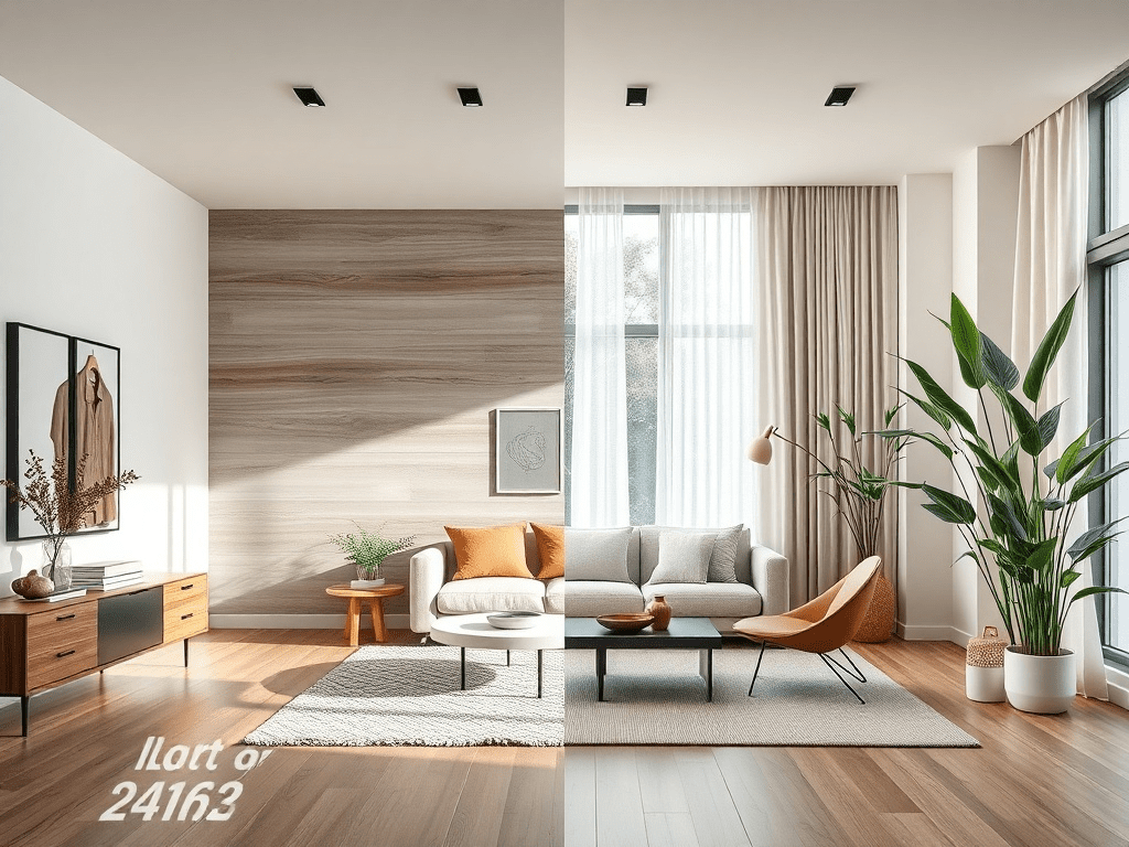 Comparison of sustainable and unsustainable interior design materials