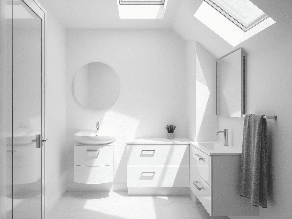 Modern small bathroom vanity with minimalist design