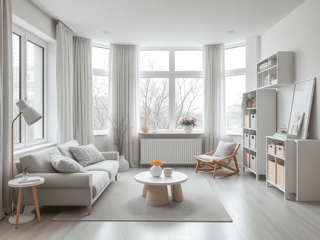 Sensory-friendly room featuring soft lighting, calming colors, and organized storage.